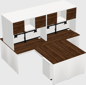 Quad l-shaped office desks