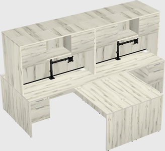 Quad l-shaped office desks