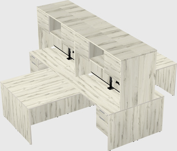 Quad l-shaped office desks