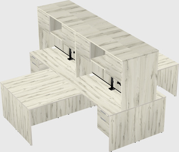 Quad l-shaped office desks