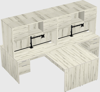 Quad l-shaped office desks