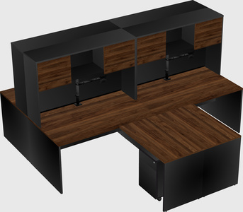 Quad l-shaped office desks