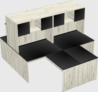 Quad l-shaped office desks