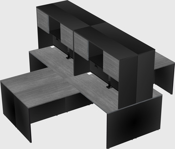 Quad l-shaped office desks