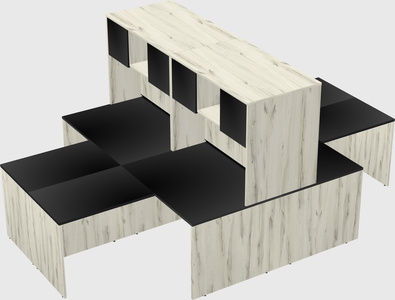 Quad l-shaped office desks