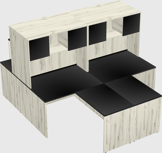 Quad l-shaped office desks