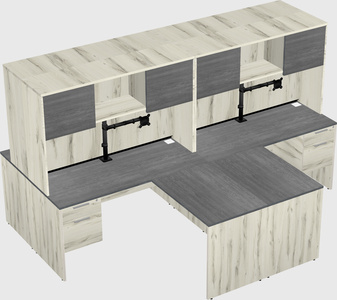 Quad l-shaped office desks