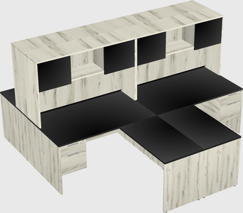 Quad l-shaped office desks