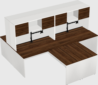 Quad l-shaped office desks