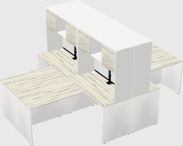 Quad l-shaped office desks