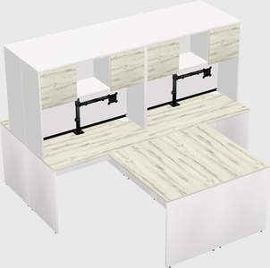 Quad l-shaped office desks