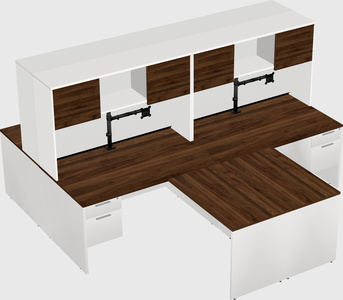 Quad l-shaped office desks