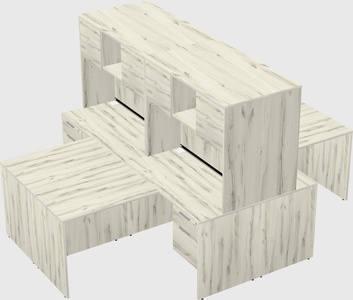 Quad l-shaped office desks