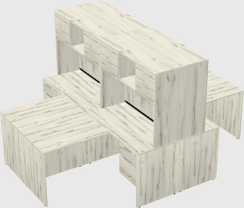 Quad l-shaped office desks