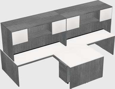 Quad l-shaped office desks