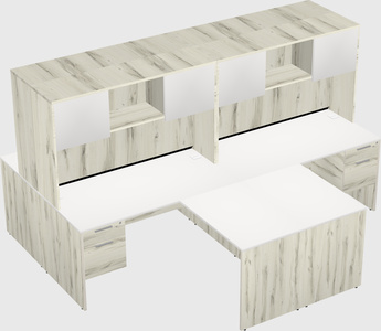 Quad l-shaped office desks