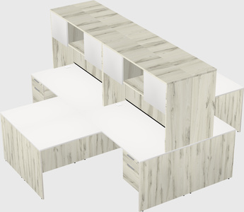 Quad l-shaped office desks