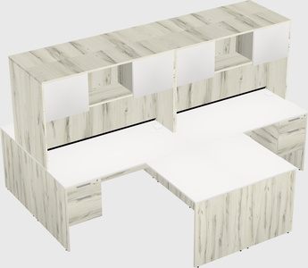 Quad l-shaped office desks