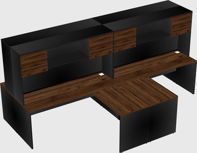 Quad l-shaped office desks
