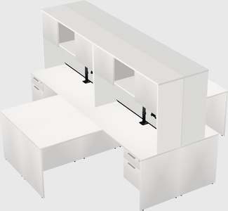 Quad l-shaped office desks