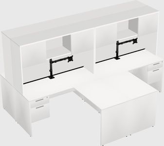 Quad l-shaped office desks