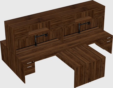 Quad l-shaped office desks