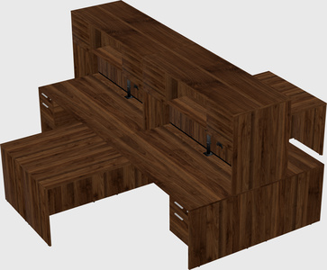 Quad l-shaped office desks