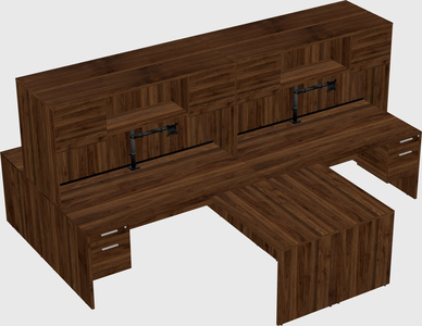 Quad l-shaped office desks