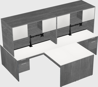 Quad l-shaped office desks