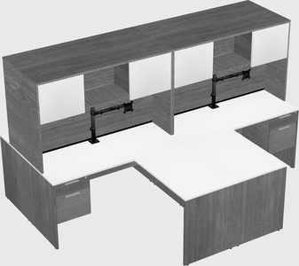 Quad l-shaped office desks