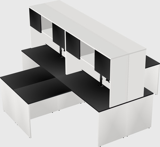 Quad l-shaped office desks
