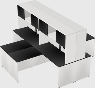 Quad l-shaped office desks