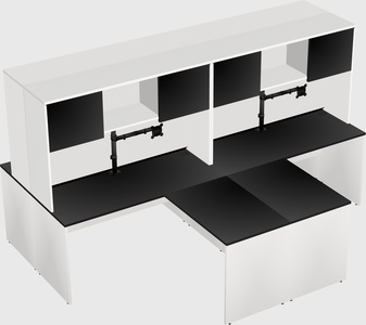 Quad l-shaped office desks