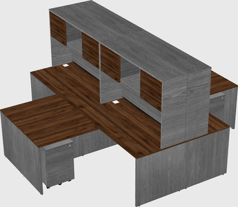 Quad l-shaped office desks