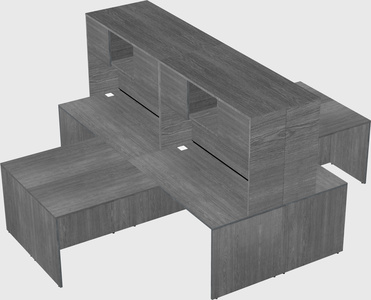 Quad l-shaped office desks