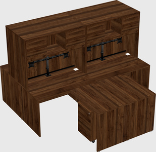 Quad l-shaped office desks