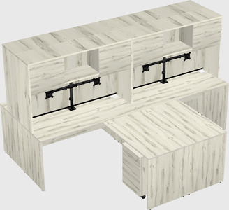 Quad l-shaped office desks
