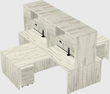 Quad l-shaped office desks