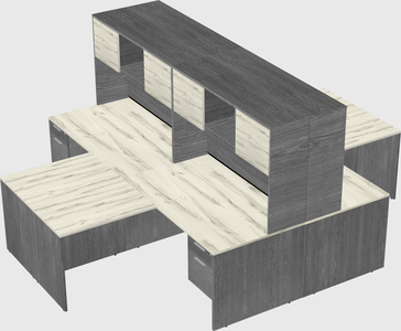 Quad l-shaped office desks