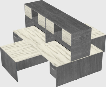 Quad l-shaped office desks