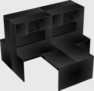 Quad l-shaped office desks