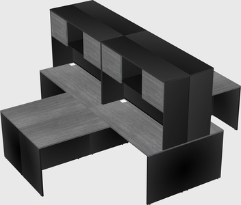 Quad l-shaped office desks
