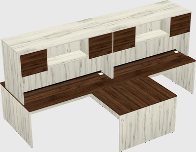 Quad l-shaped office desks