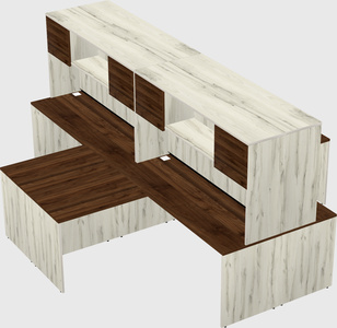 Quad l-shaped office desks