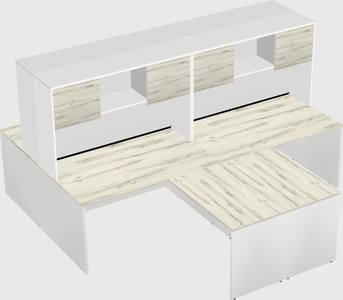 Quad l-shaped office desks