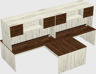 Quad l-shaped office desks