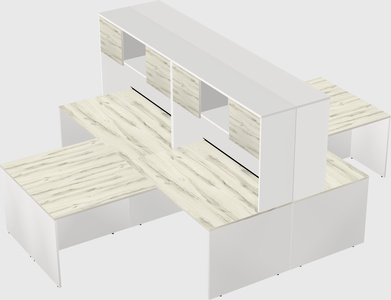 Quad l-shaped office desks