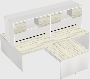 Quad l-shaped office desks