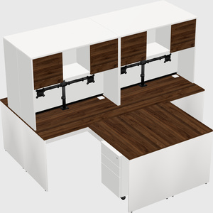 Quad l-shaped office desks