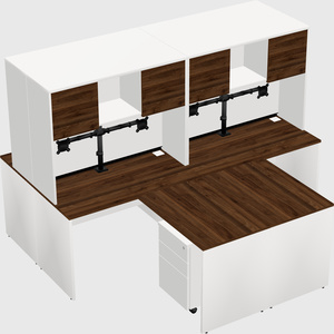 Quad l-shaped office desks